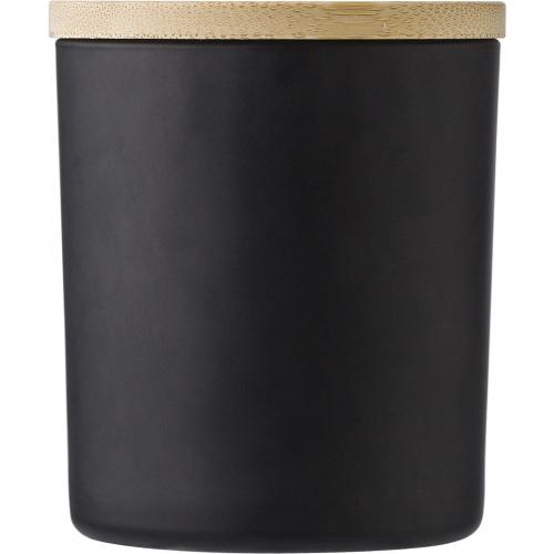 Üveg gyertyatartó, fekete