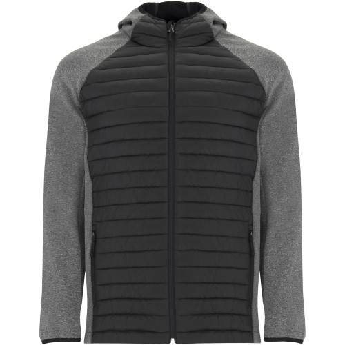 Roly Minsk uniszex hibrid dzseki, Solid black, Heather, XL