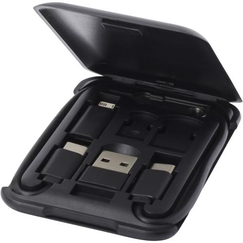 Savvy moduláris töltőkábel telefontartóval, fekete