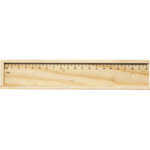 Fa színesceruza-készlet vonalzós tolltartóban, natúr