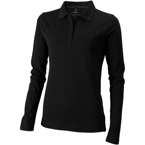 Elevate Oakville női galléros hosszú ujjú póló, fekete, 2XL
