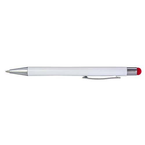 Érintős golyóstoll kék tollbetéttel, fehér/piros