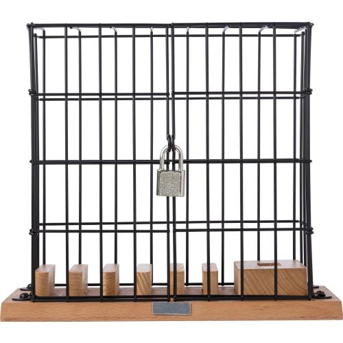 Telefontartó ketrec fa tartóval, natúr/fekete