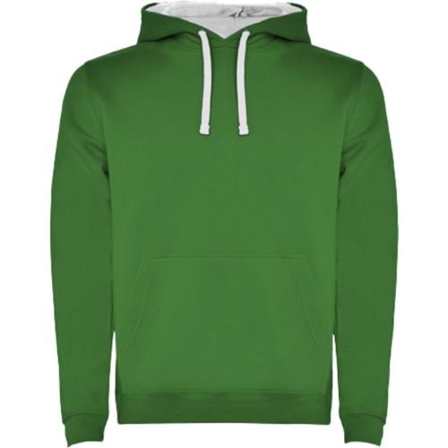Roly Urban férfi kapucnis pulóver, Kelly Green, White, 3XL