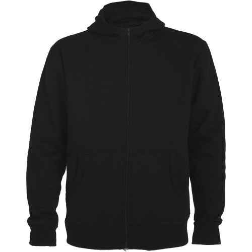 Roly Montblanc uniszex kapucnis pulóver, Solid black, S