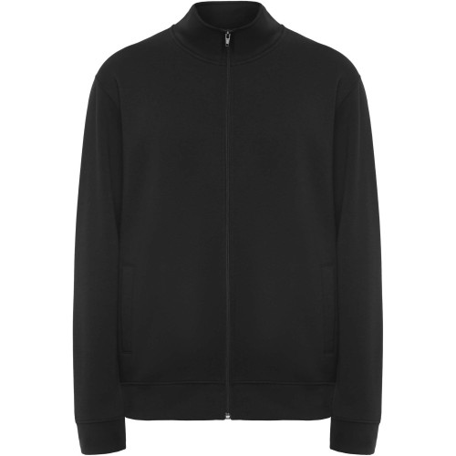 Roly Ulan uniszex cipzáros pulóver, Solid black, M