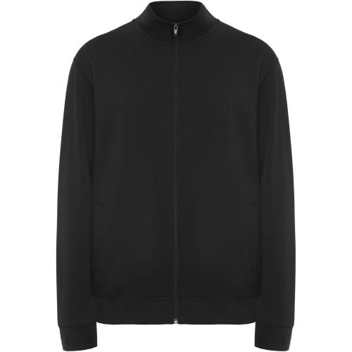 Roly Ulan uniszex cipzáros pulóver, Solid black, XL