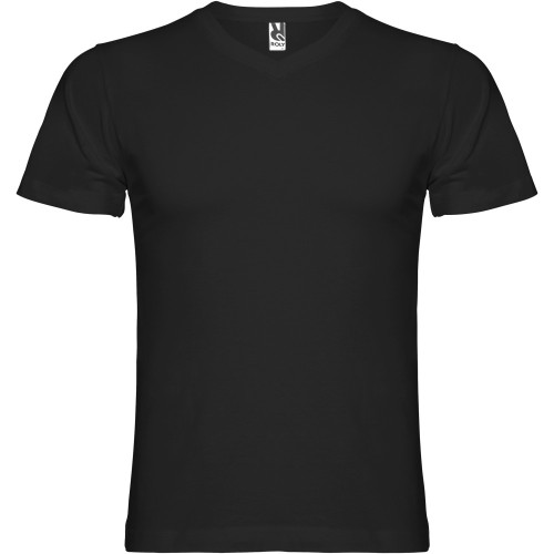 Roly Samoyedo V-nyakú férfi póló, Solid black, XL