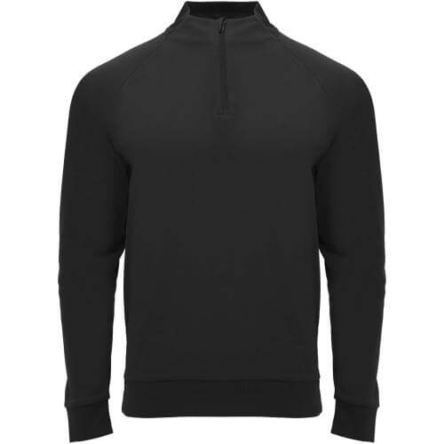 Roly Epiro hosszú ujjú negyed cipzáros gyerekpulóver, solid black, 16