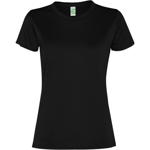 Roly Slam rövid ujjú női sportpóló, solid black, S