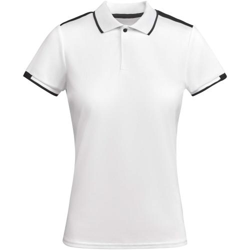 Roly Tamil rövid ujjú női sportpóló, white, solid black, S