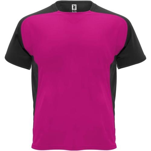 Roly Bugatti rövid ujjú uniszex sportpóló, fuchsia, solid black, XL