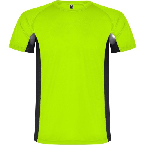 Roly Shanghai rövid ujjú férfi sportpóló, fluor green, solid b, M