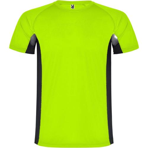 Roly Shanghai rövid ujjú férfi sportpóló, fluor green, solid b, 2XL