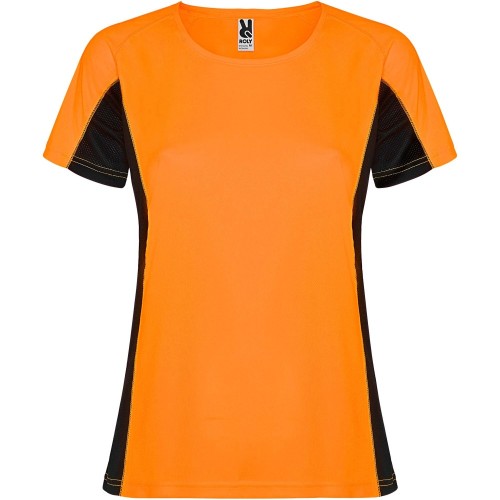 Roly Shanghai rövid ujjú női sportpóló, fluor orange, solid , L