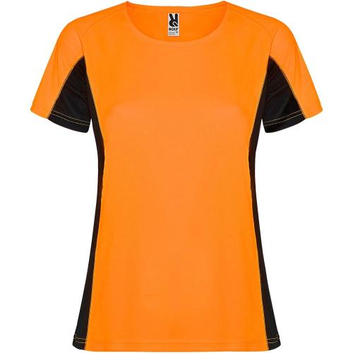 Roly Shanghai rövid ujjú női sportpóló, fluor orange, solid , XL