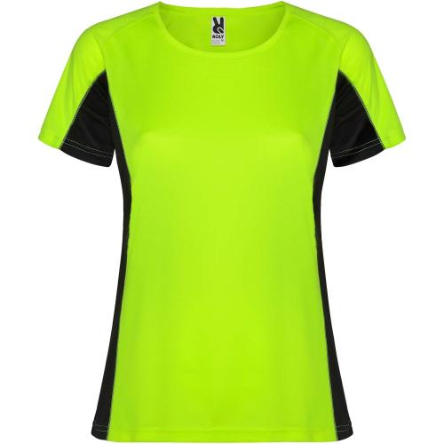 Roly Shanghai rövid ujjú női sportpóló, fluor green, solid b, S