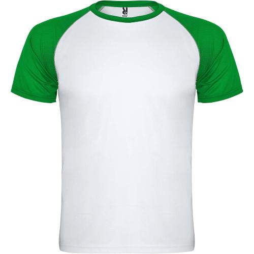 Roly Indianapolis rövid ujjú uniszex sportpóló, white, fern green, L