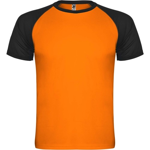 Roly Indianapolis rövid ujjú uniszex sportpóló, fluor orange, solid , M