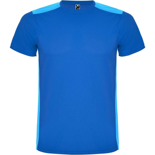 Roly Detroit rövid ujjú uniszex sportpóló, royal blue, light ro, 2XL