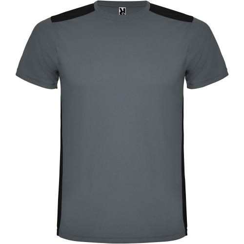 Roly Detroit rövid ujjú uniszex sportpóló, ebony, solid black, S