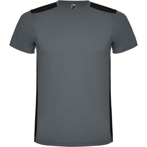 Roly Detroit rövid ujjú uniszex sportpóló, ebony, solid black, XL
