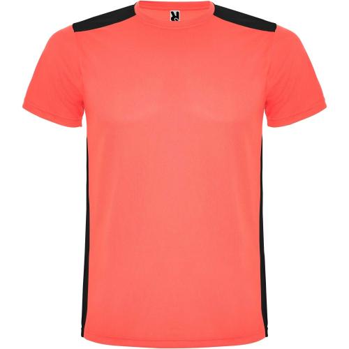 Roly Detroit rövid ujjú uniszex sportpóló, fluor coral, solid b, L