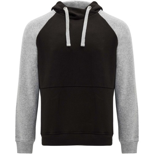 Roly Badet uniszex kapucnis pulóver, Solid black, Heather, 3XL