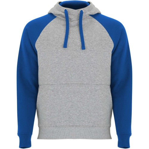 Roly Badet uniszex kapucnis pulóver, Heather grey, Royal , 3XL