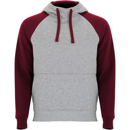 Roly Badet uniszex kapucnis pulóver, Heather grey, Garnet, 2XL
