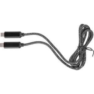 Töltőkábel, nylon, 65W, világosszürke