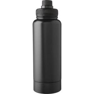 Rozsdamentes acél duplafalú palack, 1000 ml, fekete