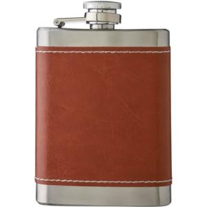 Rozsdamentes acél laposüveg, 100 ml, barna