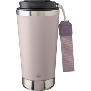 Újraacél duplafalú bögre, 500 ml, rózsaszín