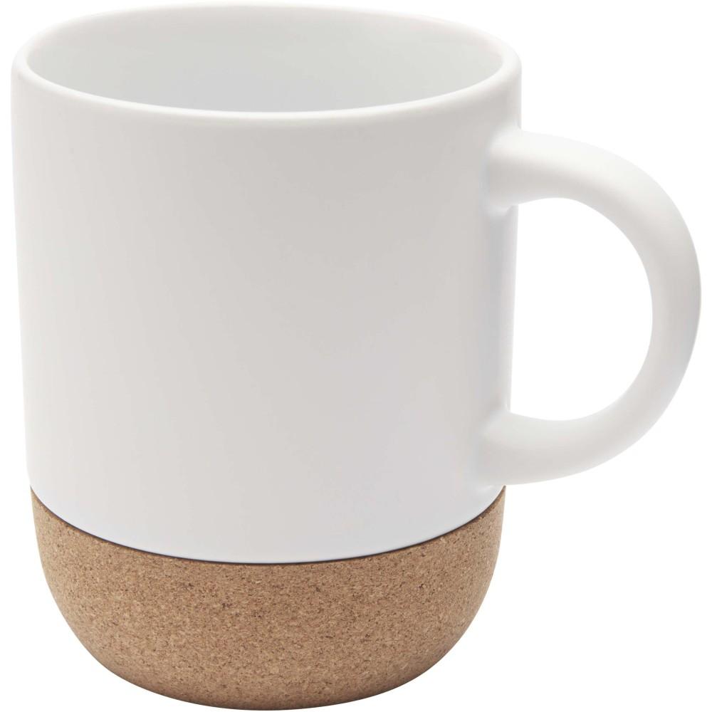 Billie szublimálható kerámiabögre parafával, 300 ml, fehér