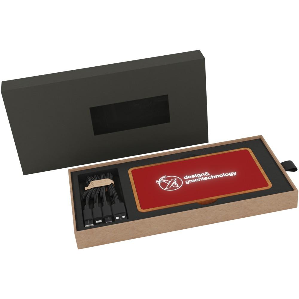 SCX P36 5000 mAh világító, vezeték nélküli powerbank, piros
