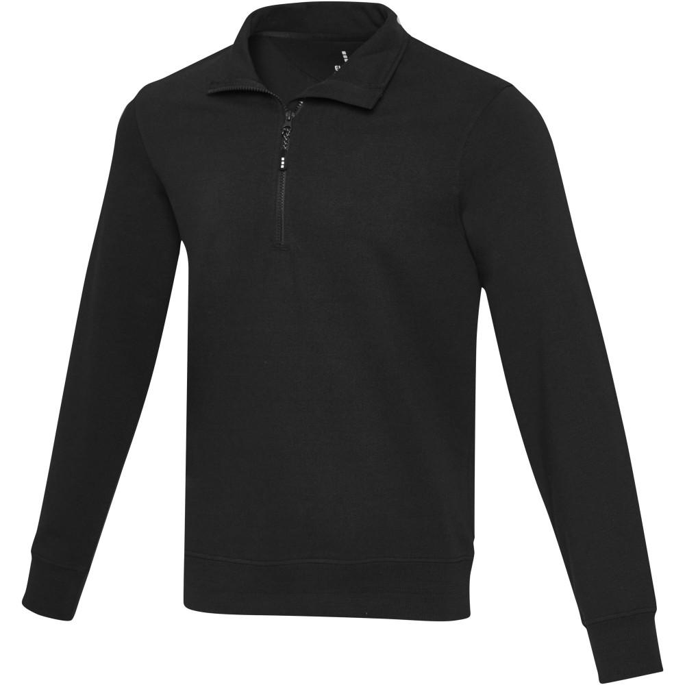 Elevate Tin uniszex Aware negyedcipzáros pulóver, Solid black, XXL