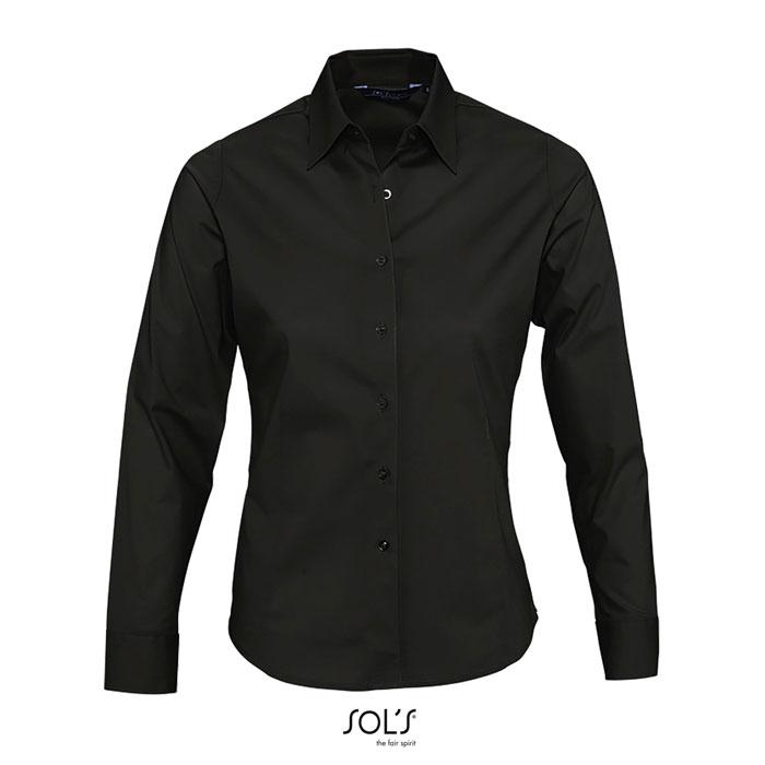 EDEN női h.ujjú blúz 140g (S17015-BK-L)