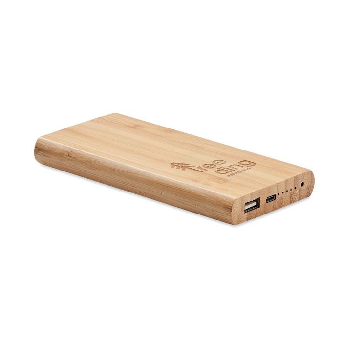 6000 mAh bambusz powerbank (MO6815-40)