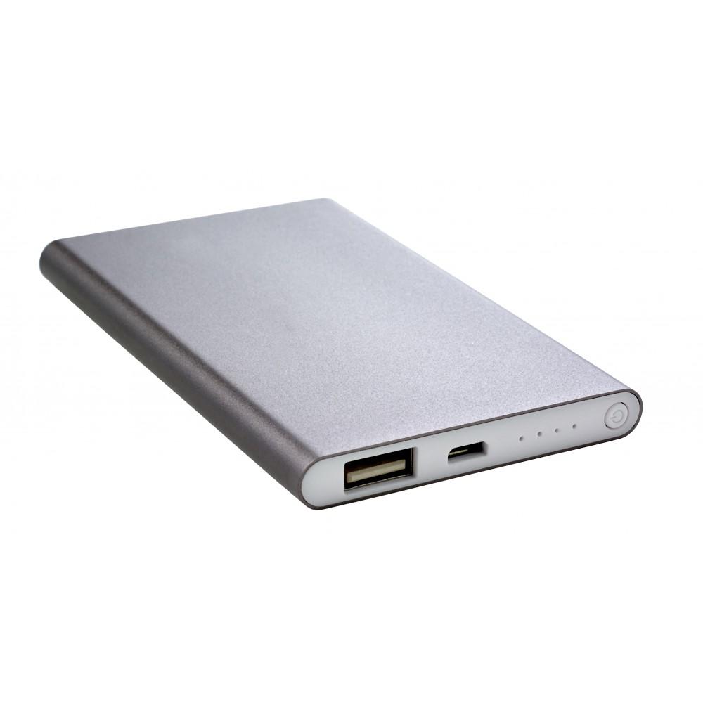 Powerbank 4000 mAh, acélszürke