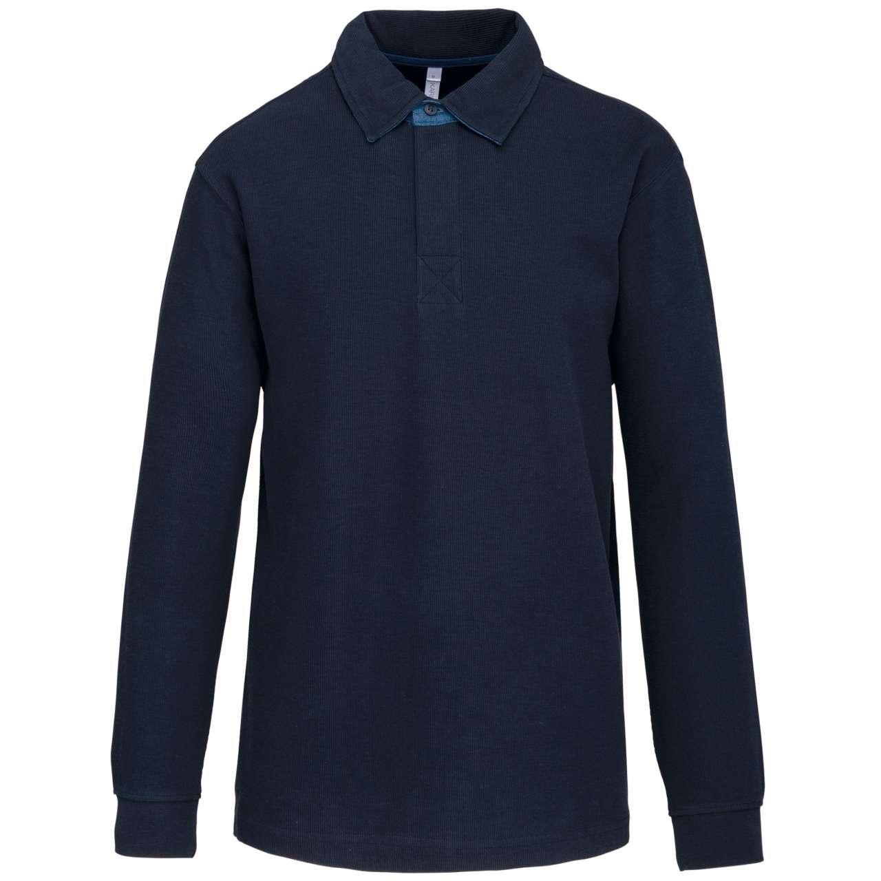 FRENCH RIB - LONG-SLEEVED RIBBED POLO SHIRT