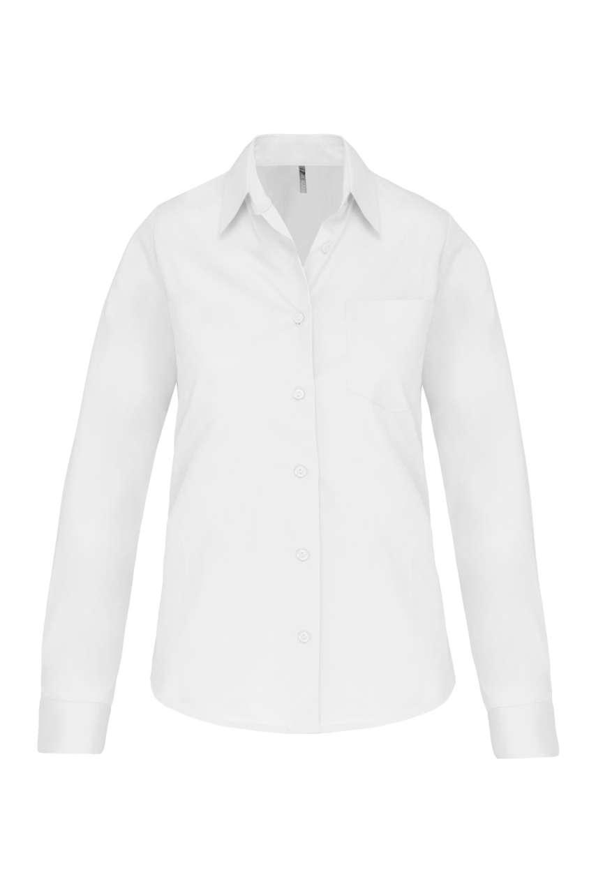 LADIES' LONG-SLEEVED COTTON POPLIN SHIRT