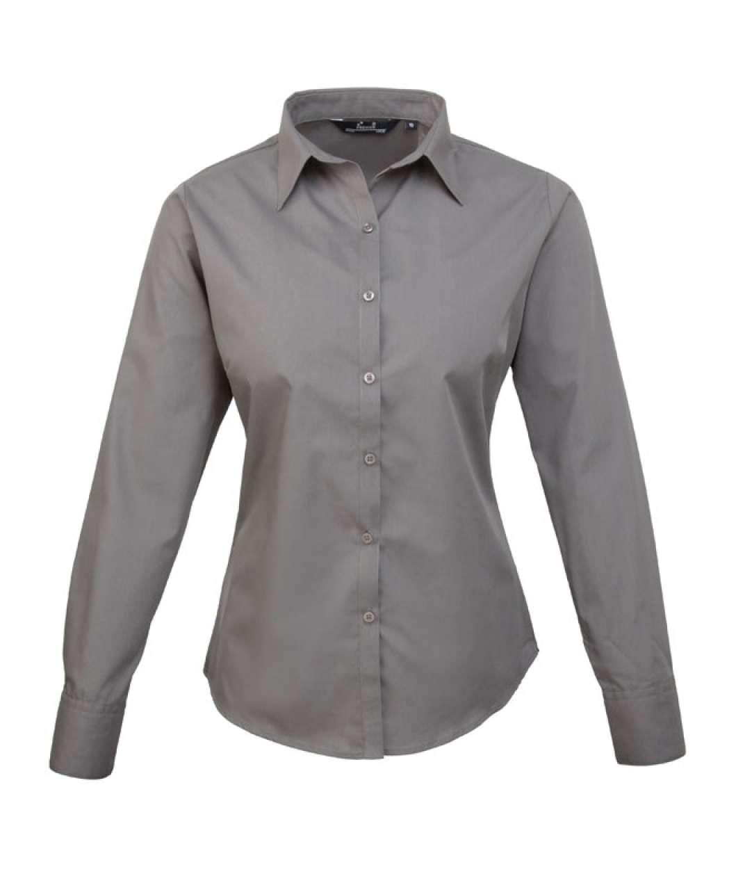 WOMEN'S LONG SLEEVE POPLIN BLOUSE