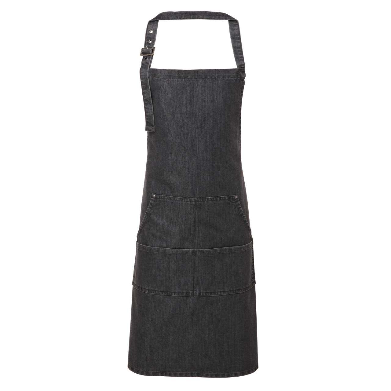JEANS STITCH DENIM BIB APRON