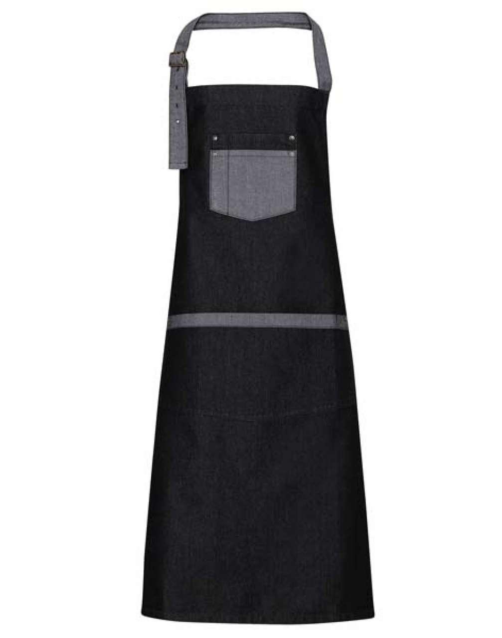 'DOMAIN' CONTRAST DENIM BIB APRON