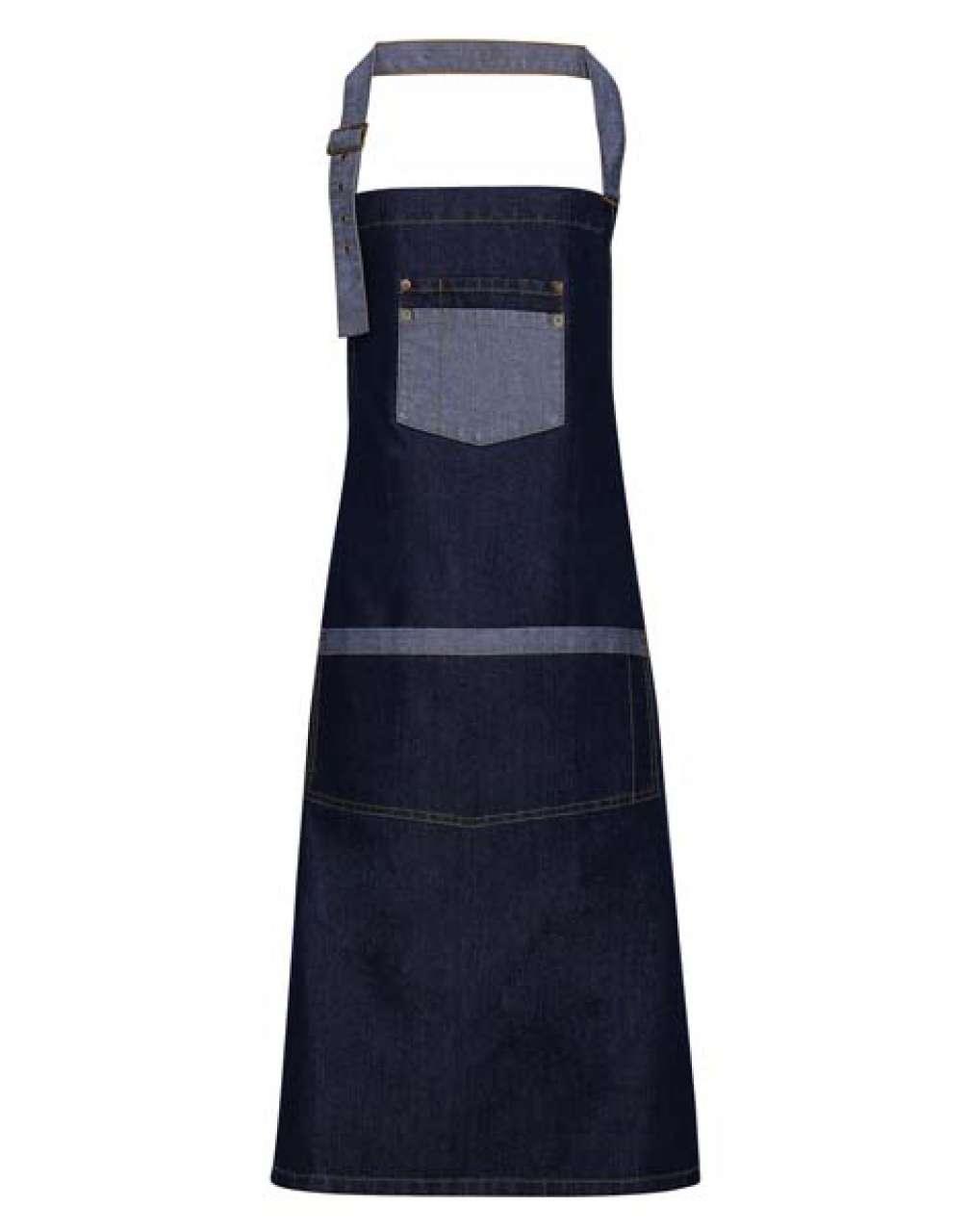 'DOMAIN' CONTRAST DENIM BIB APRON