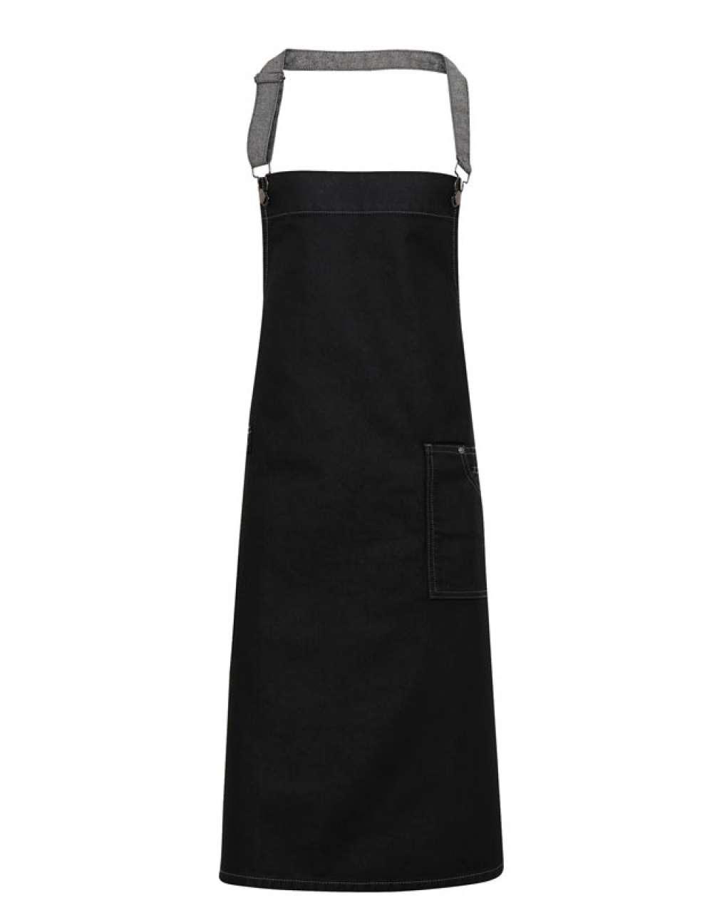 'DISTRICT' WAXED LOOK DENIM BIB APRON