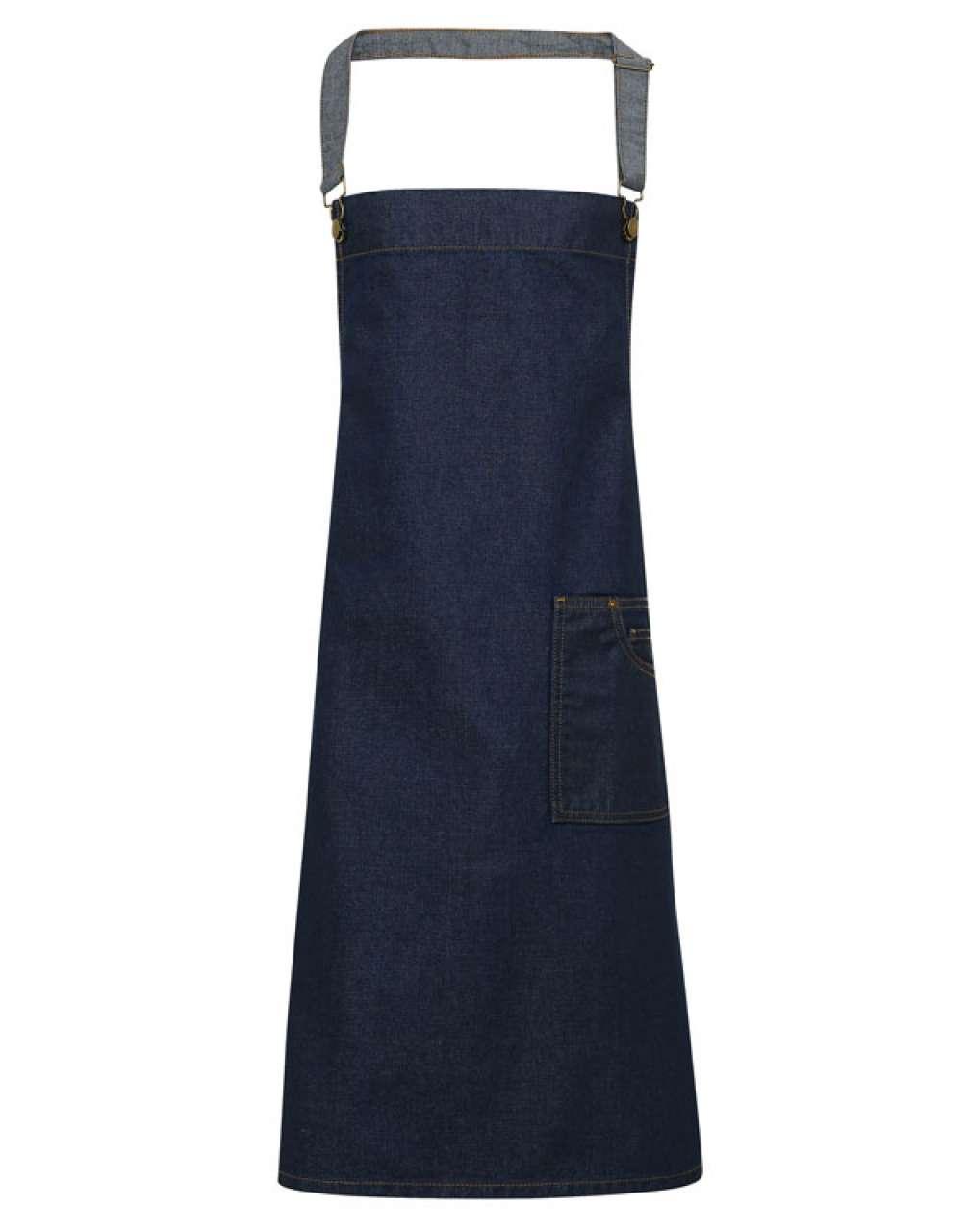 'DISTRICT' WAXED LOOK DENIM BIB APRON