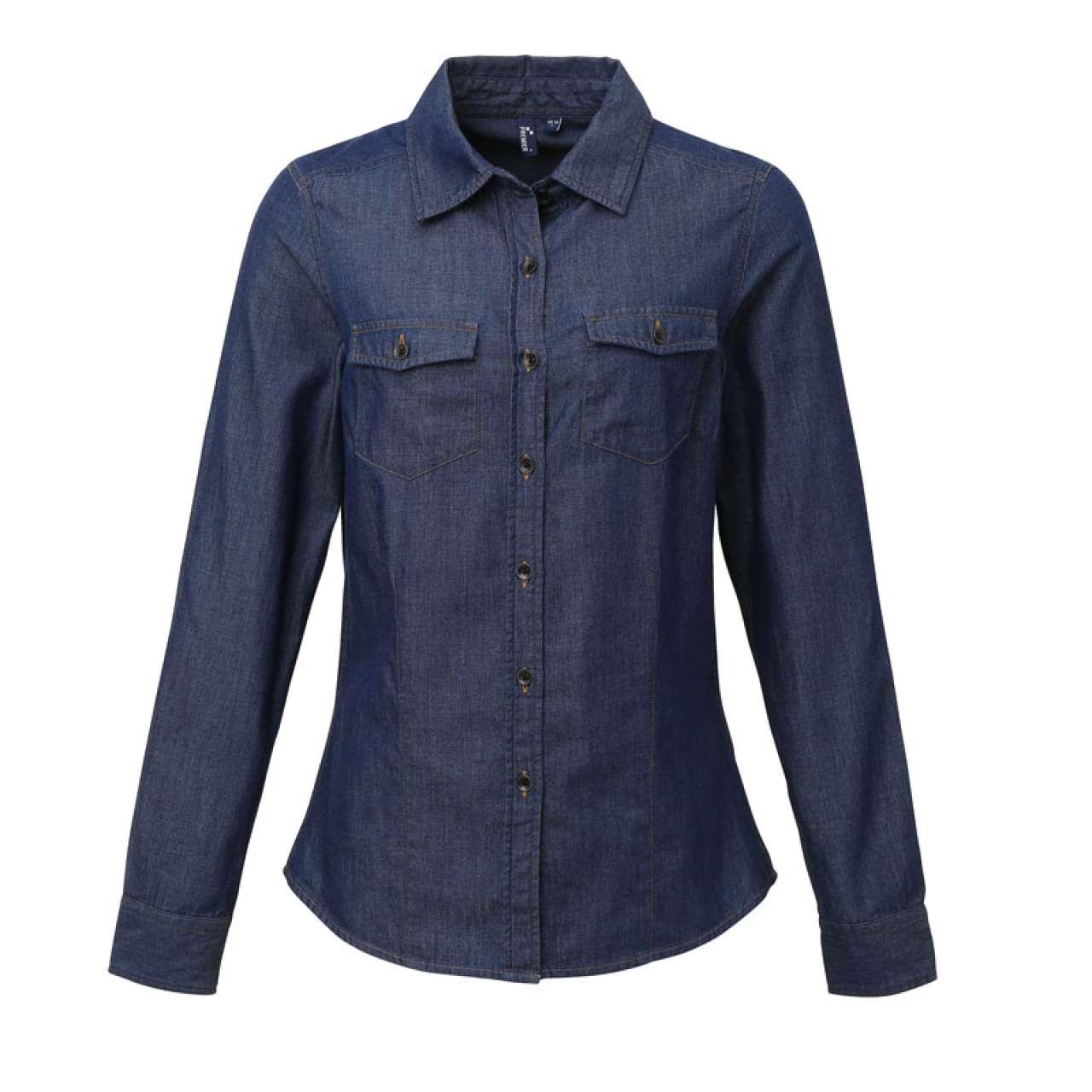 WOMEN'S JEANS STITCH DENIM SHIRT