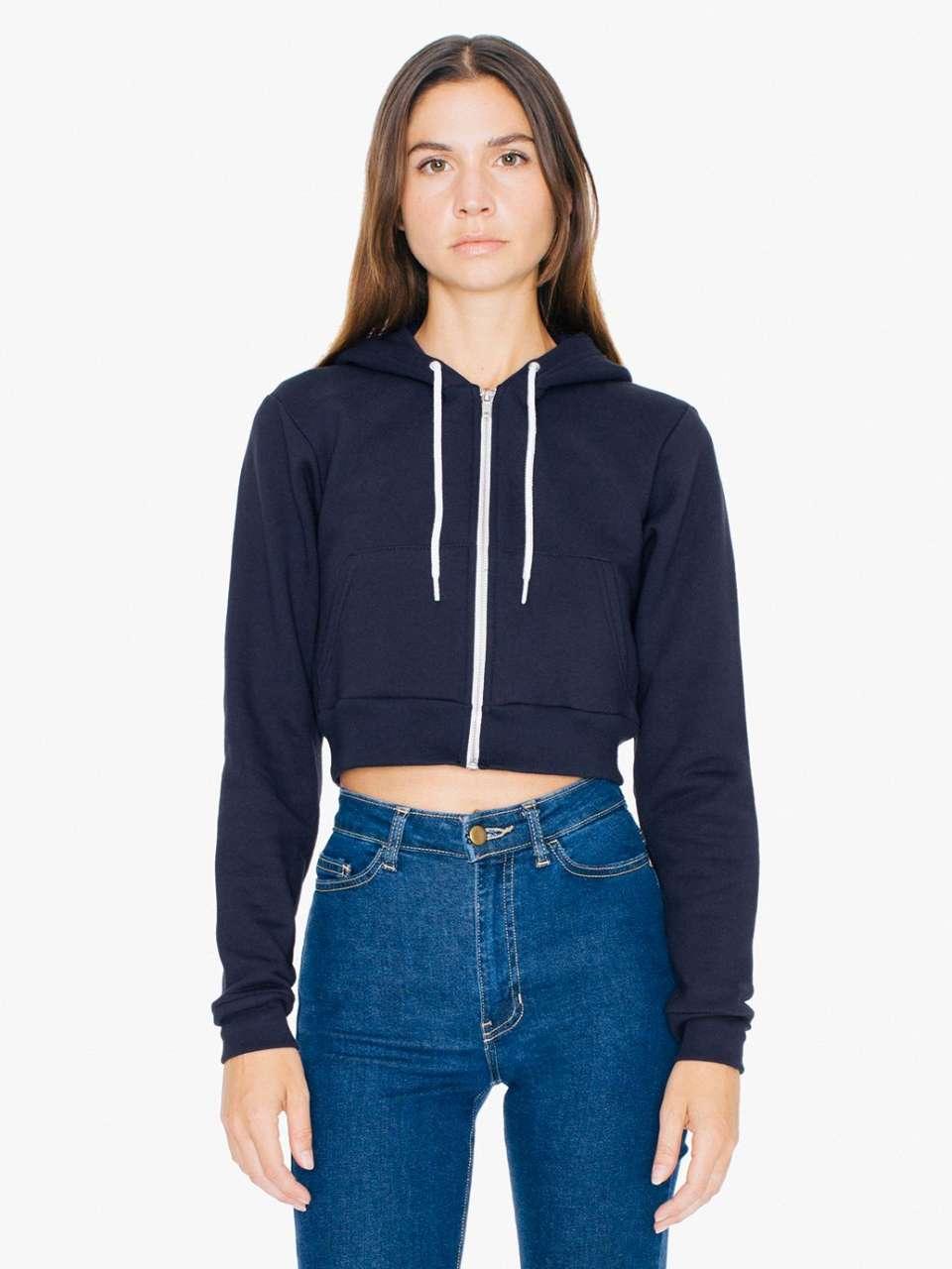 WOMEN'S FLEX FLEECE CROPPED ZIP HOODED SWEATSHIRT